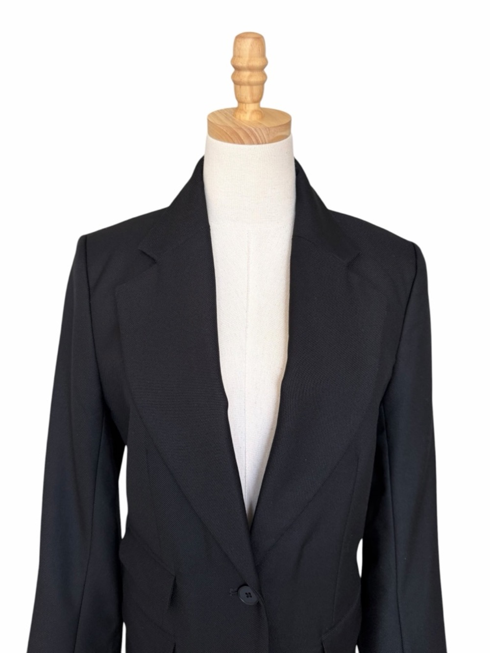 Banana Republic Lido Sculpted Wool Blazer Black Sz 12 - Picture 4 of 11
